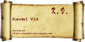 Kandel Vid névjegykártya